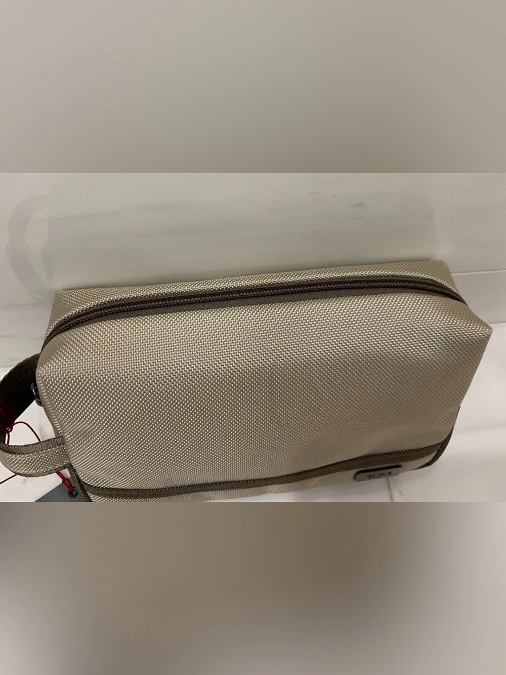 NEW - TUMI Ballistic Nylon Zippered Medium Kit Pouch - Cosmetic Bag - TONAL SAND